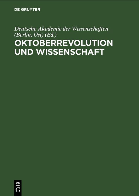 Produktbild: Oktoberrevolution und Wissenschaft
