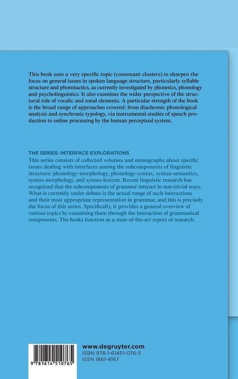 Produktbild: Consonant Clusters and Structural Complexity