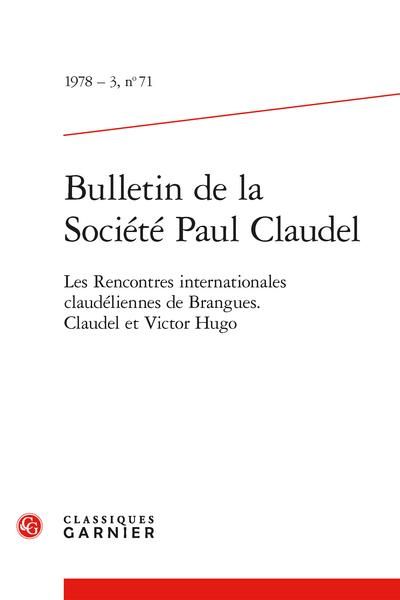 Produktbild: Bulletin de la Societe Paul Claudel; les Rencontres Internationales