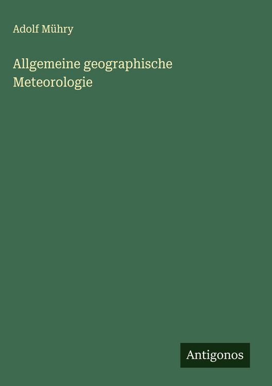 Produktbild: Allgemeine geographische Meteorologie