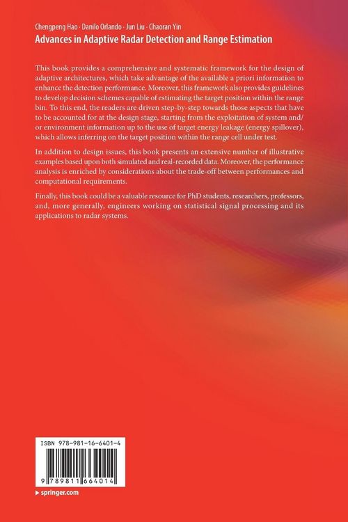 Produktbild: Advances in Adaptive Radar Detection and Range Estimation