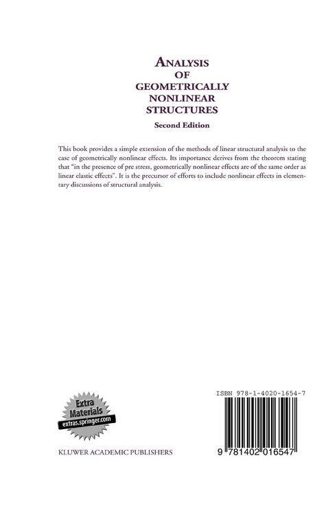Produktbild: Analysis of Geometrically Nonlinear Structures