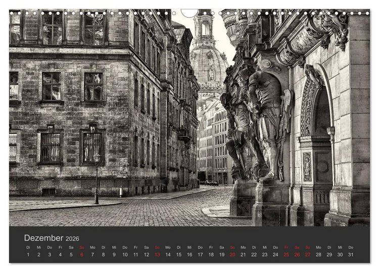 Produktbild: Dresden Schwarz Weiss 2026 (Wandkalender 2026 DIN A3 quer), CALVENDO Monatskalender