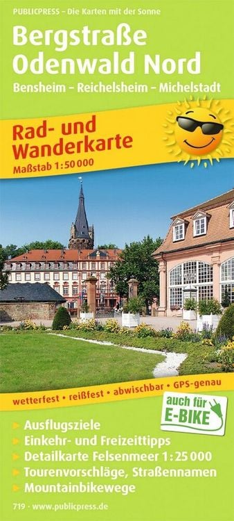 Produktbild: Bergstra&szlig;e Odenwald Nord, Bensheim - Reichelsheim - Michelstadt 1 : 50 000 Rad- und Wanderkarte