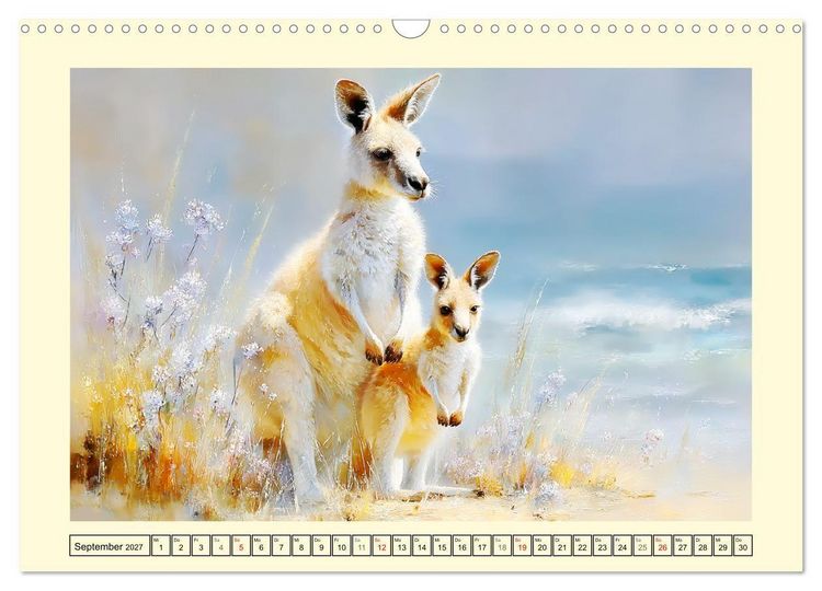 Produktbild: K&auml;ngurus. Spa&szlig; zwischen Sand, Wind und Wellen (Wandkalender 2027 DIN A3 quer), CALVENDO Monatskalender