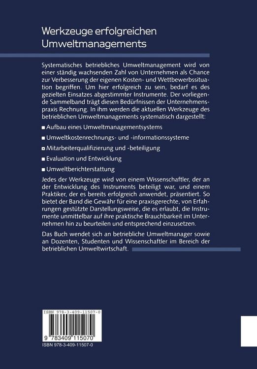 Produktbild: Werkzeuge erfolgreichen Umweltmanagements