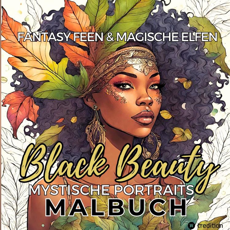 Produktbild: Malbuch f&uuml;r Erwachsene Feen und Elfen Fantasy Black Beauty Entspannung Anti-Stress Malen