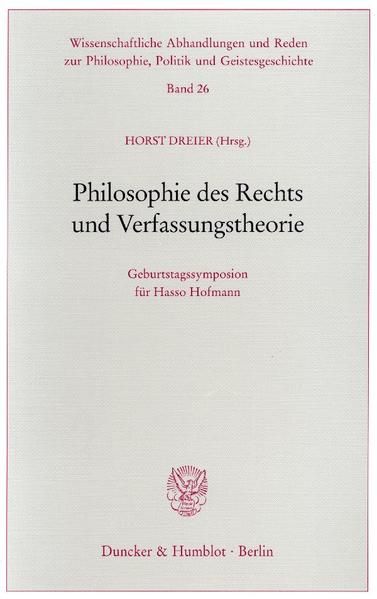 Produktbild: Philosophie des Rechts und Verfassungstheorie.