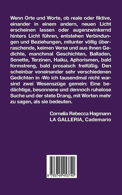 Produktbild: Wo ich tausendmal nicht war