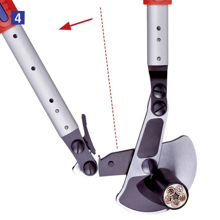 Produktbild: Knipex 95 32 038 Ratschen-Kabelschere Geeignet f&uuml;r (Abisoliertechnik) Alu- und Kupferkabel, ein- und mehrdr&auml;htig 38 mm 280 mm&sup2;