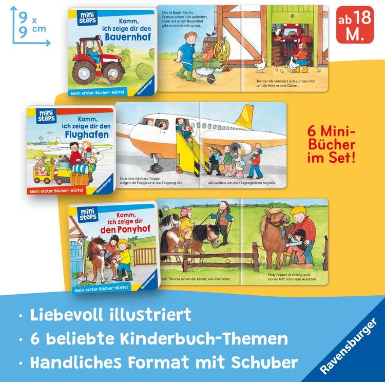Produktbild: Ministeps: Mein erster Bücher-Würfel: Kita, Zoo und Feuerwehr (Bücher-Set)