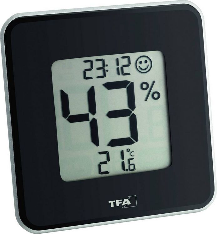 Produktbild: TFA Dostmann Style Thermo-/Hygrometer Schwarz 30.5021.01