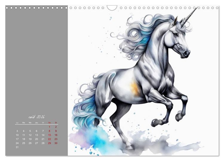 Produktbild: Les licornes (Calendrier mural 2026 DIN A3 vertical), CALVENDO calendrier mensuel
