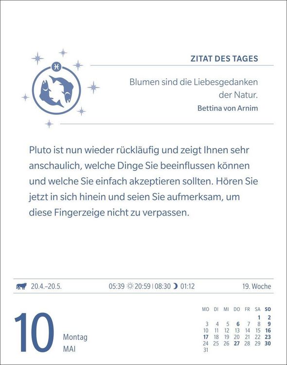 Produktbild: Fische Sternzeichenkalender 2027 - Tagesabrei&szlig;kalender - Ihr Horoskop f&uuml;r jeden Tag