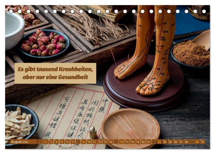 Produktbild: Achtsamkeit Gesundheit mit coolen Spr&uuml;chen zum Wohlbefinden (Tischkalender 2026 DIN A5 quer), CALVENDO Monatskalender