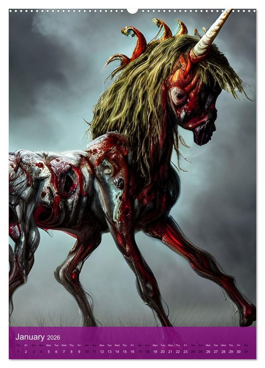 Produktbild: Zombiecorns (Wall Calendar 2026 DIN A2 portrait), CALVENDO 12 Month Wall Calendar