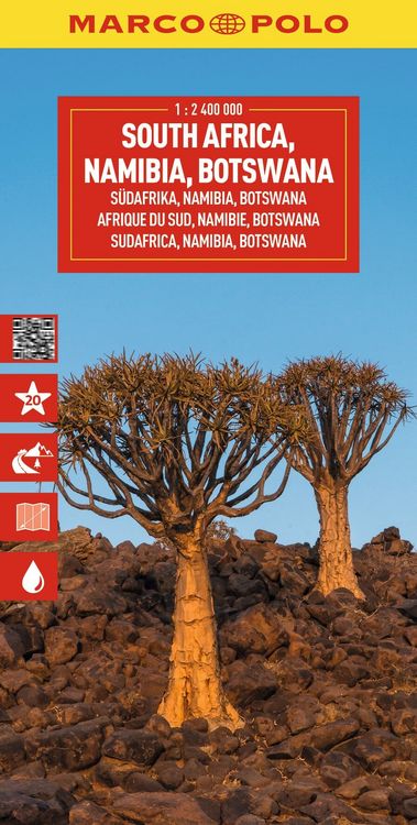 Produktbild: MARCO POLO Reisekarte S&uuml;dafrika, Namibia, Botswana 1:2,4 Mio.