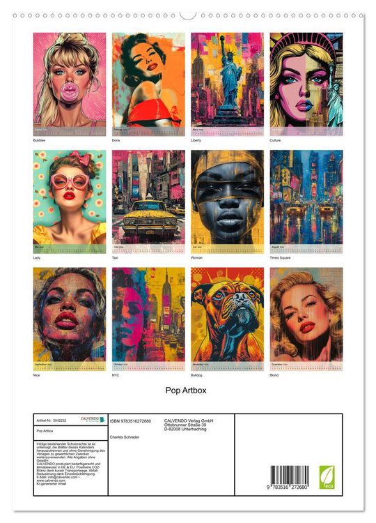 Produktbild: Pop Artbox (hochwertiger Premium Wandkalender 2026 DIN A2 hoch), Kunstdruck in Hochglanz