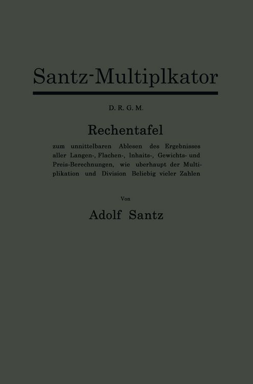 Produktbild: Santz-Multiplikator D.R.G.M.