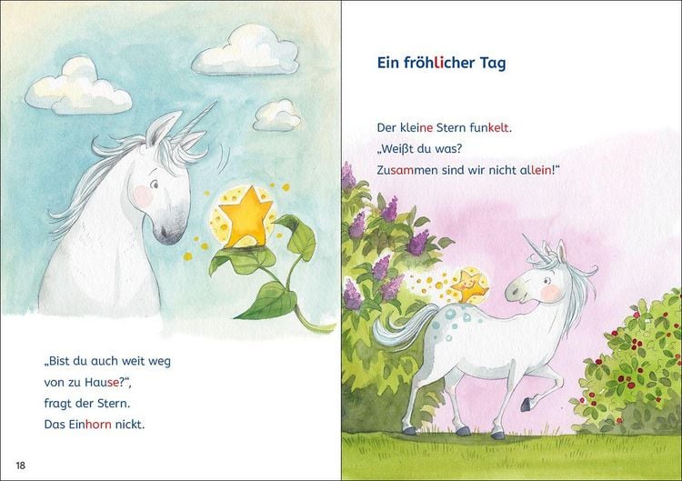 Produktbild: Lesel&ouml;wen Lesetraining 1. Klasse - Ein Stern f&uuml;r das kleine Einhorn