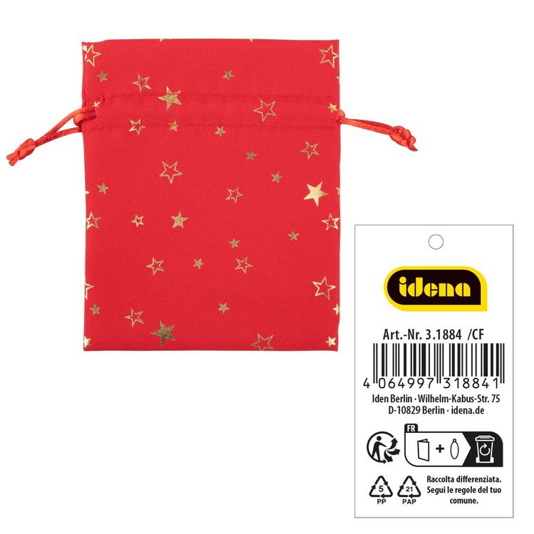 Produktbild: Idena Stoffs&auml;ckchen Weihnachten rot/Stern 13x18cm