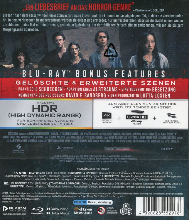 Produktbild: Until Dawn (4K Ultra HD) (+ Blu-ray)