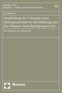 Produktbild: Verpflichtung des Vorstandes einer Aktiengesellschaft zur Durchf&uuml;hrung einer Due Diligence beim Beteiligungserwerb