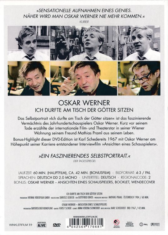 Produktbild: Oskar Werner - Ich durfte am Tisch der G&ouml;tter sitzen