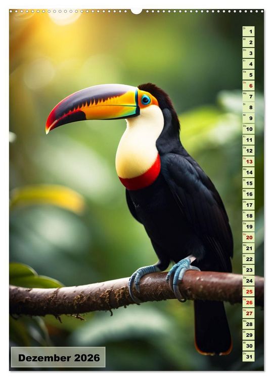 Produktbild: Die buntesten V&ouml;gel der Welt (hochwertiger Premium Wandkalender 2026 DIN A2 hoch), Kunstdruck in Hochglanz