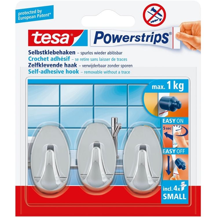 Produktbild: tesa Klebehaken Powerstrips silber