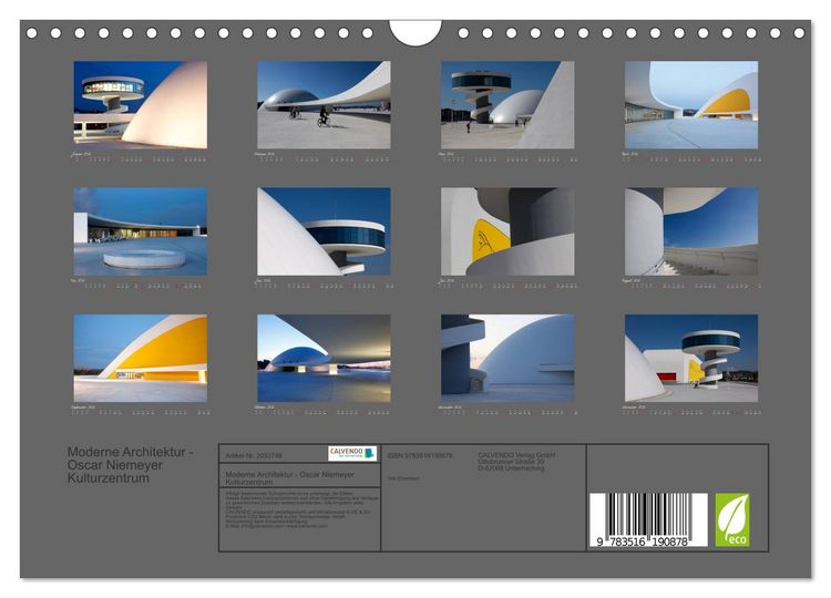 Produktbild: Moderne Architektur - Oscar Niemeyer Kulturzentrum (Wandkalender 2026 DIN A4 quer), CALVENDO Monatskalender