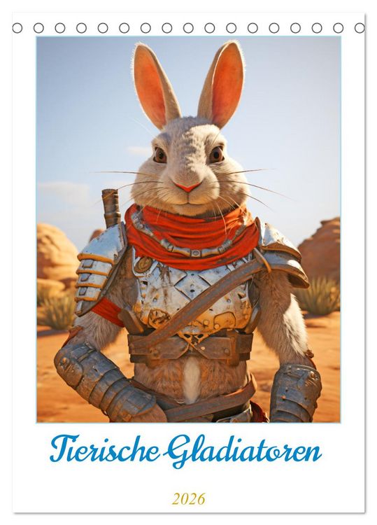 Produktbild: Tierische Gladiatoren (Tischkalender 2026 DIN A5 hoch), CALVENDO Monatskalender