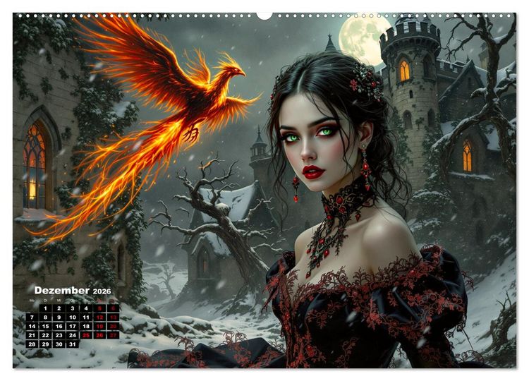 Produktbild: Goth Fantasie (Wandkalender 2026 DIN A2 quer), CALVENDO Monatskalender