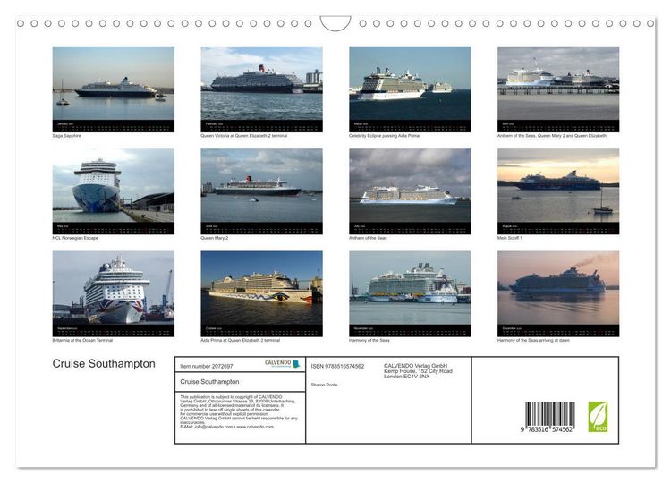 Produktbild: Cruise Southampton (Wall Calendar 2026 DIN A3 landscape), CALVENDO 12 Month Wall Calendar