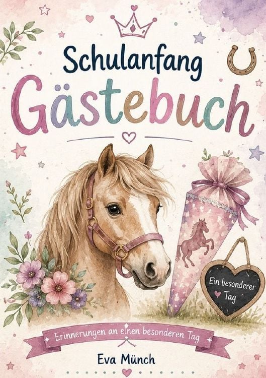 Produktbild: G&auml;stebuch Schulanfang Thema Pferde