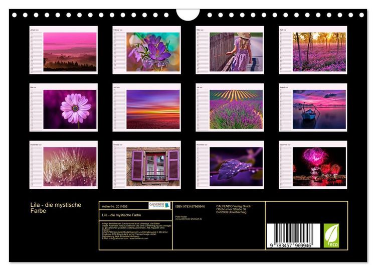 Produktbild: Lila - die mystische Farbe (Wandkalender 2026 DIN A4 quer), CALVENDO Monatskalender
