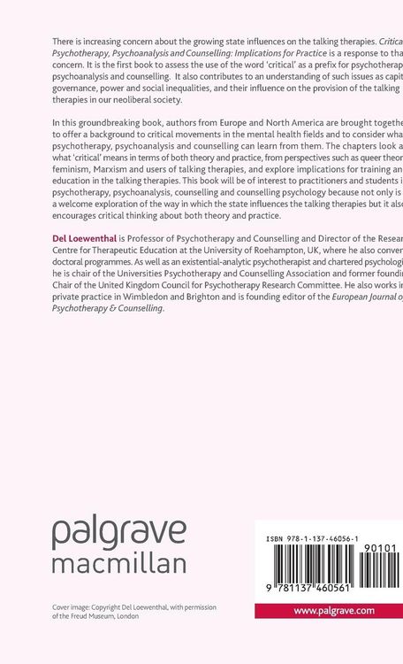 Produktbild: Critical Psychotherapy, Psychoanalysis and Counselling