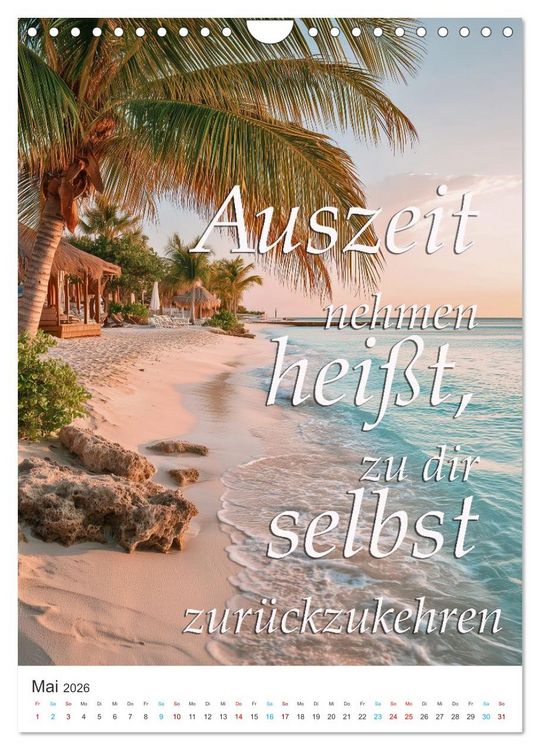 Produktbild: Tr&auml;umen unter Palmen (Wandkalender 2026 DIN A4 hoch), CALVENDO Monatskalender