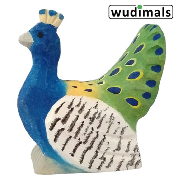 Produktbild: Wudimals A041009 - Pfau, Peacock, handgeschnitzt aus Holz