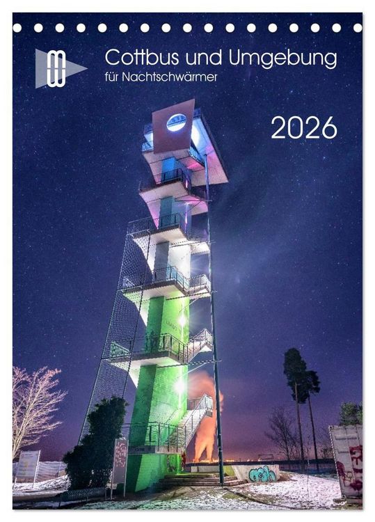 Produktbild: Cottbus und Umgebung f&uuml;r Nachtschw&auml;rmer (Tischkalender 2026 DIN A5 hoch), CALVENDO Monatskalender