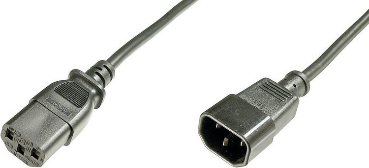 Produktbild: Digitus Strom Anschlusskabel [1x Kaltger&auml;te-Stecker C14 - 1x Kaltger&auml;te-Buchse C13] 1.20 m Schwarz