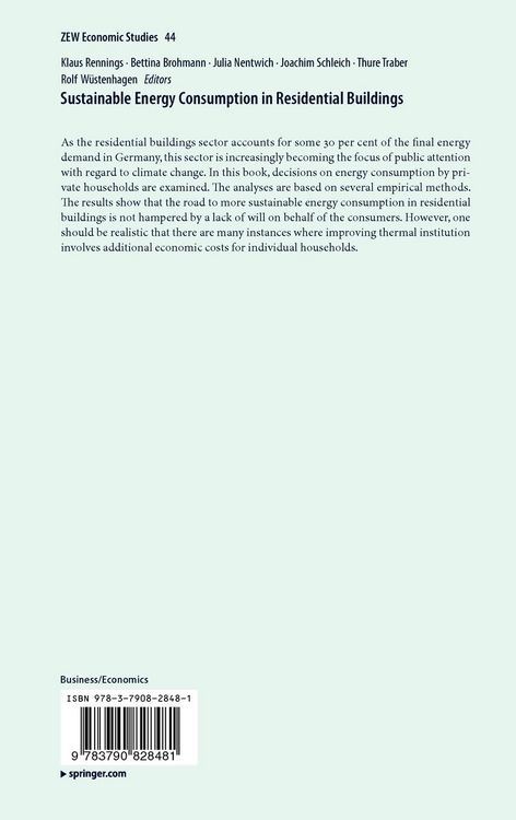 Produktbild: Sustainable Energy Consumption in Residential Buildings