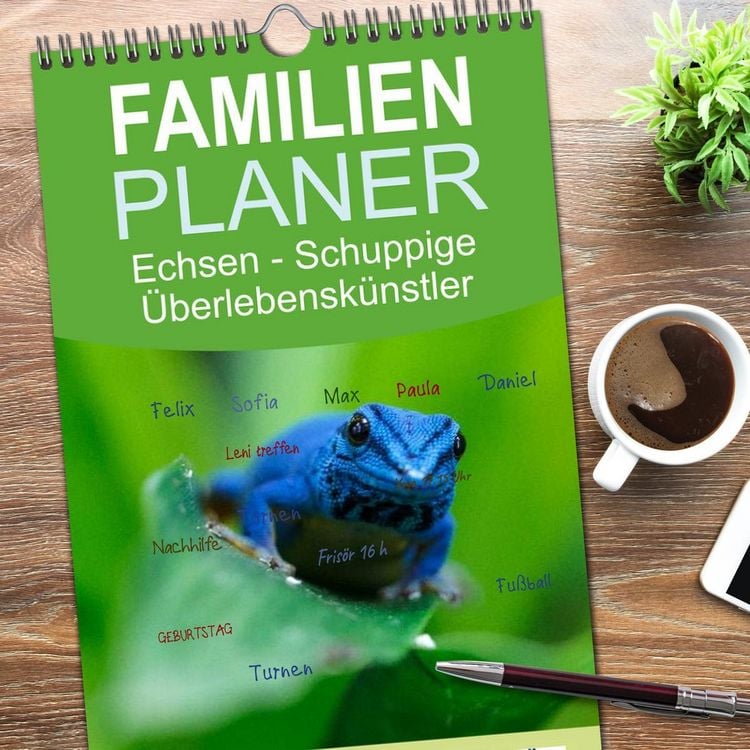 Produktbild: Familienplaner 2026 - Echsen - Schuppige &Uuml;berlebensk&uuml;nstler mit 5 Spalten (Wandkalender, 21 x 45 cm) CALVENDO