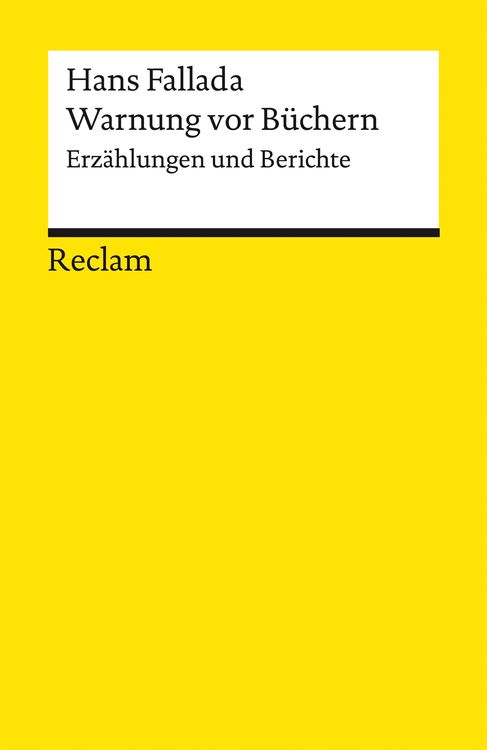 Bild vom Artikel Warnung vor Büchern. Erzählungen und Berichte vom Autor Hans Fallada