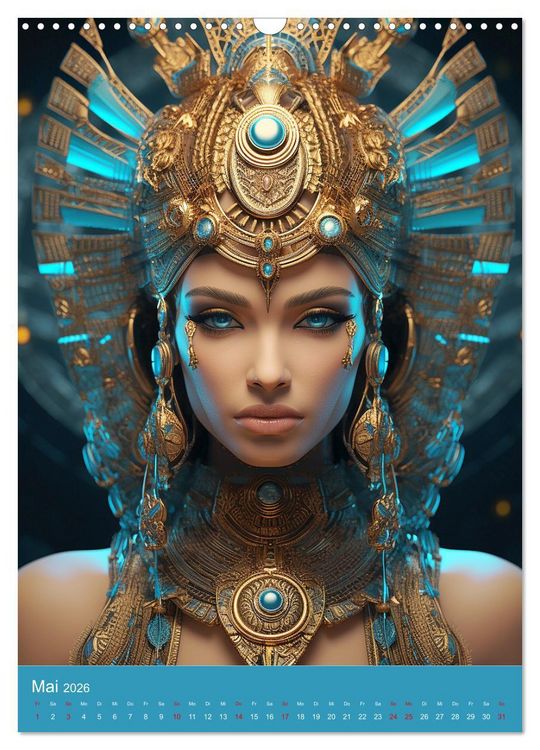 Produktbild: Antike Priesterinnen. Kunstvolle Fantasy-Portraits (Wandkalender 2026 DIN A3 hoch), CALVENDO Monatskalender