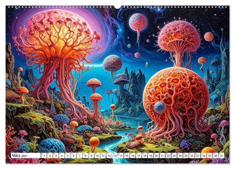 Produktbild: Mykologische Metamorphosen (hochwertiger Premium Wandkalender 2027 DIN A2 quer), Kunstdruck in Hochglanz