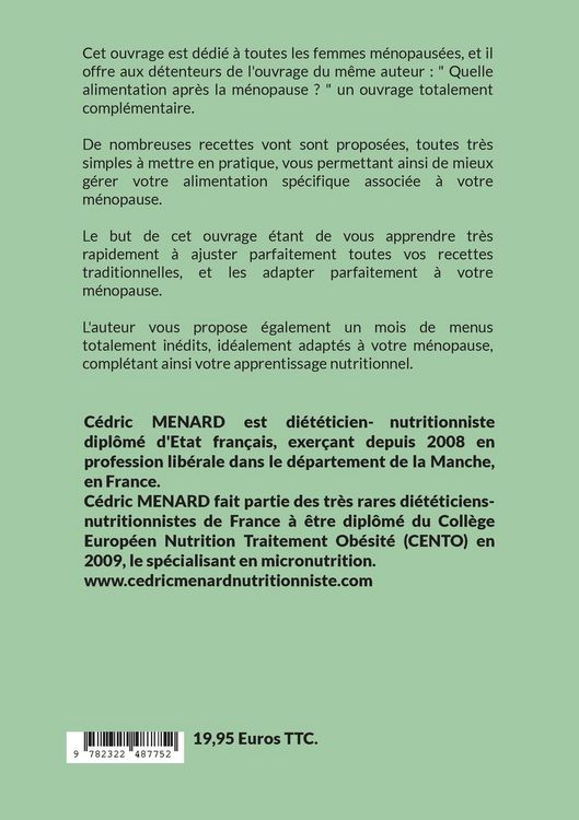 Produktbild: Recettes et menus pour la m&eacute;nopause.