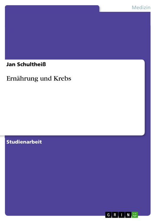 Produktbild: Ern&auml;hrung und Krebs