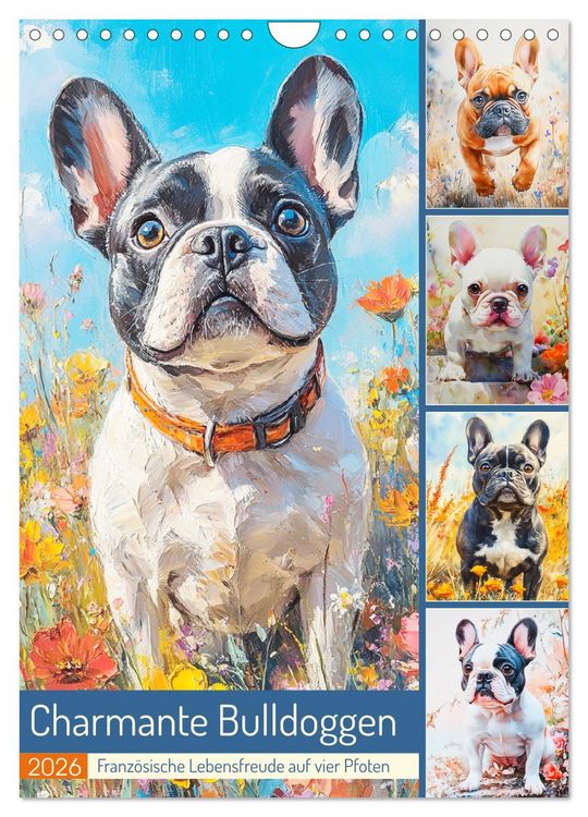 Produktbild: Charmante Bulldoggen. Franz&ouml;sische Lebensfreude auf vier Pfoten (Wandkalender 2026 DIN A4 hoch), CALVENDO Monatskalender