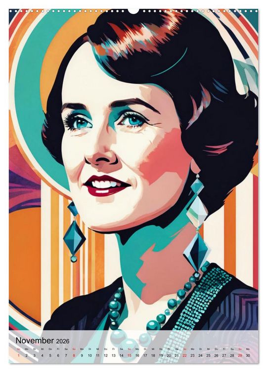 Produktbild: Art Deco Retro Portr&auml;ts (hochwertiger Premium Wandkalender 2026 DIN A2 hoch), Kunstdruck in Hochglanz